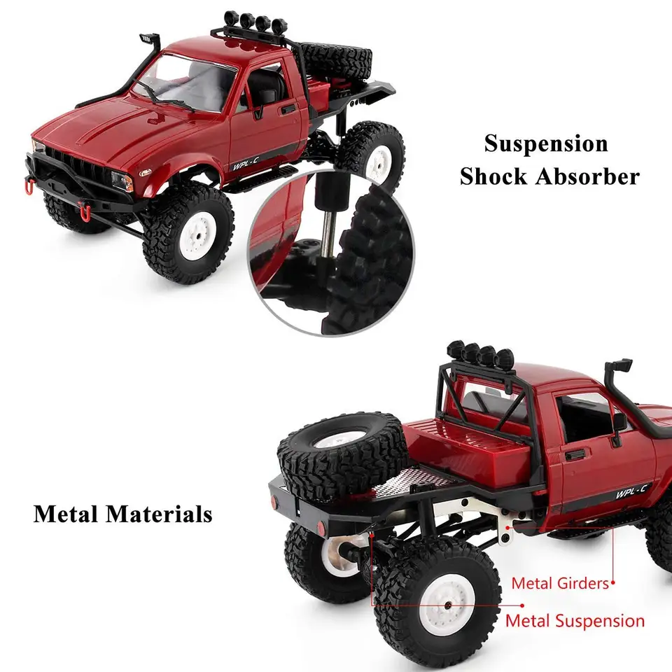 WPL C14 RC Car 1:16 4WD 2.4G High Speed Climbing Vehicl Off-Road