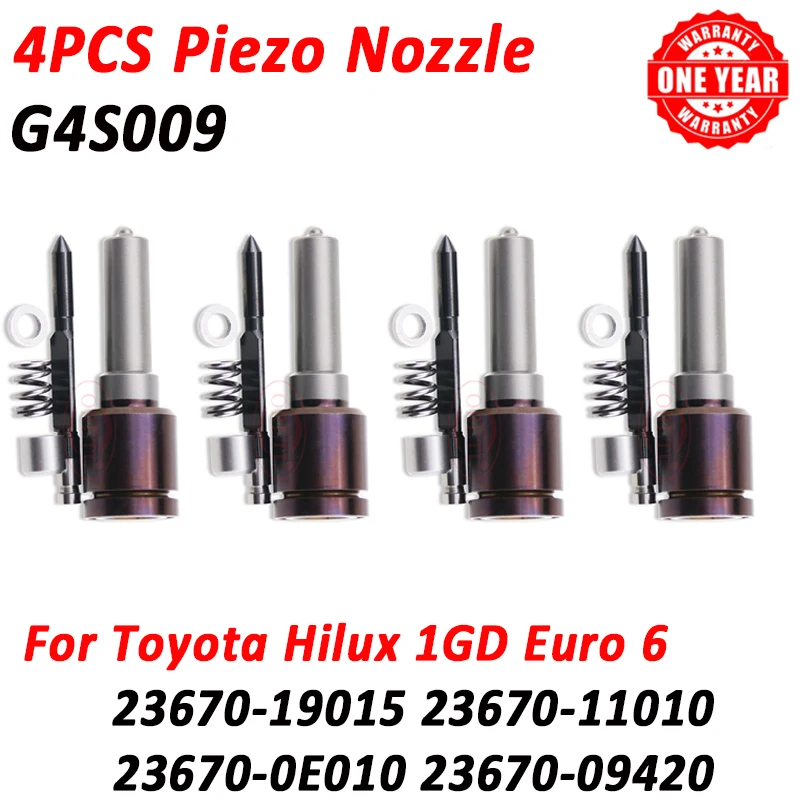 

4 шт., пьезофорсунка G4S009 для Toyota Hilux1GD 2.8L Euro6 инжектор 23670-19015 23670-11010 23670-0E010 23670-09420