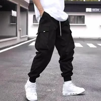 Retro Workwear Loose Fit Straight Leg Trousers for Men Casual Summer Sports Pants Cargo Long Trousers Cross-Border