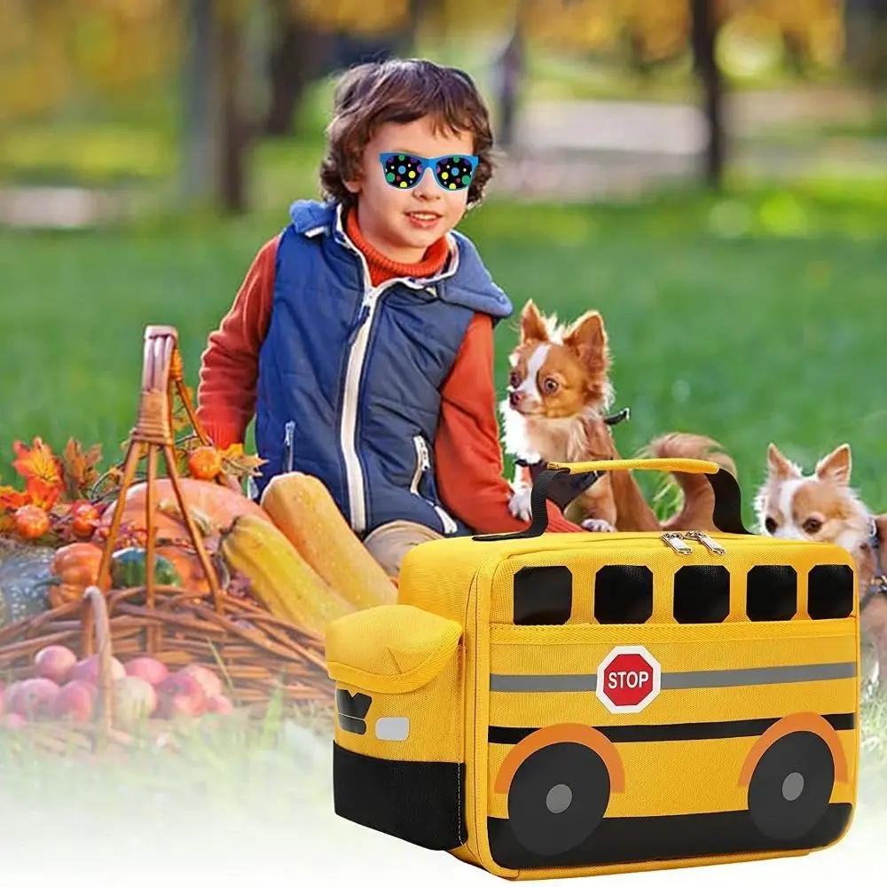 

Keep Fresh Picnic Bags Handbag Portable Thermal Insulated Insulated Thermal Lunch Bag Waterproof School Bus Shape