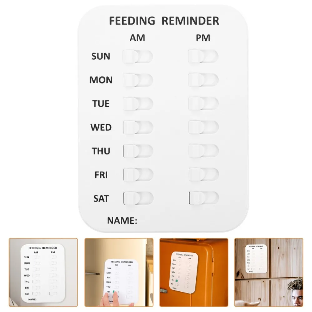 Pet Feeding Record Board Cat Dog Feeding Reminder Log Card Wall Mounted Remark Sticker Event Note Sign Pets List Remarks Plank