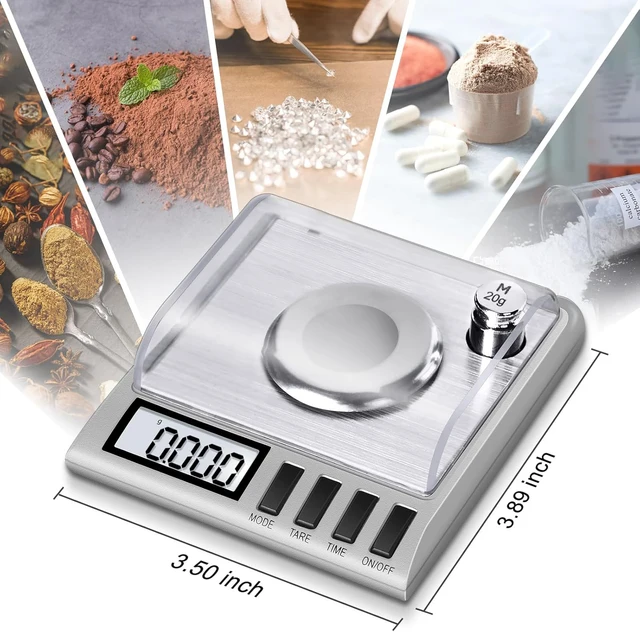 Smart Weigh GEM20 Bilancia digitale milligramma ad alta precisione 50 x 0,001 g Bilancia per ricarica, gioielli e gemme 6