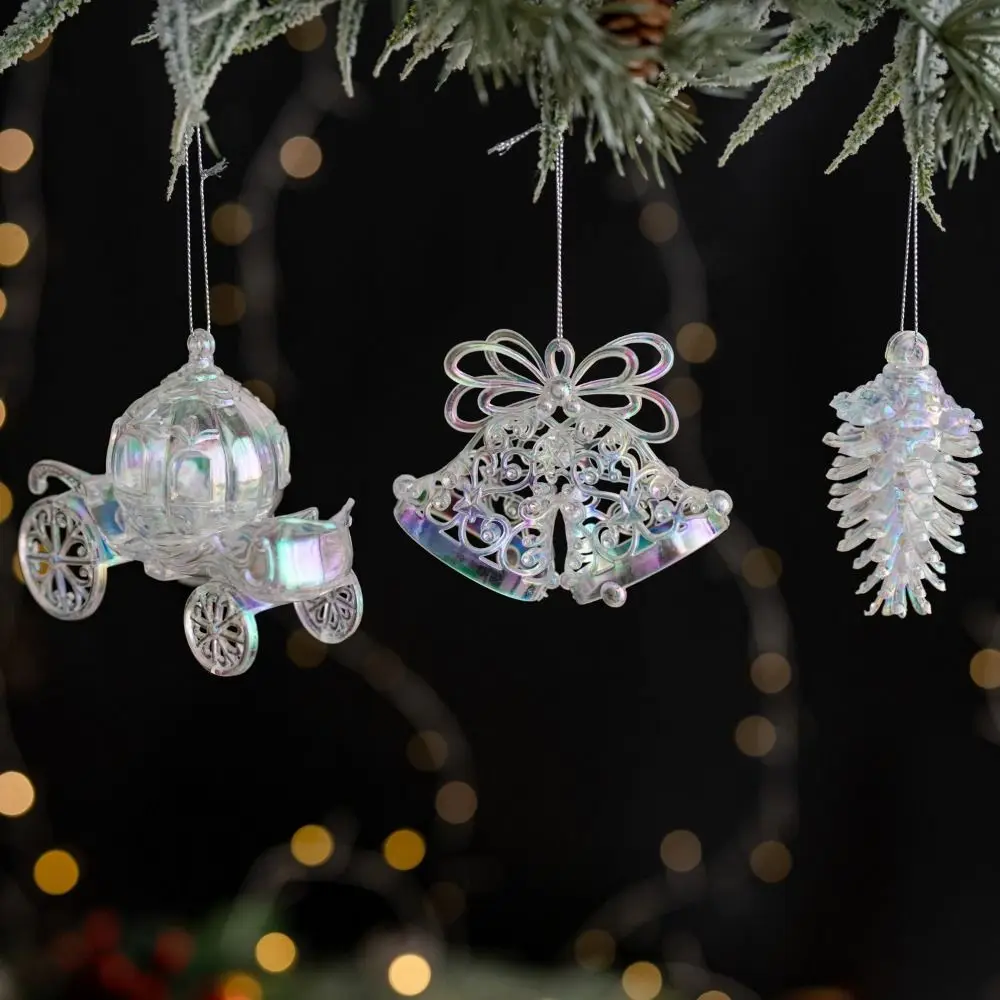 Acrylic Transparent Christmas Tree Ornament Snowflake Design