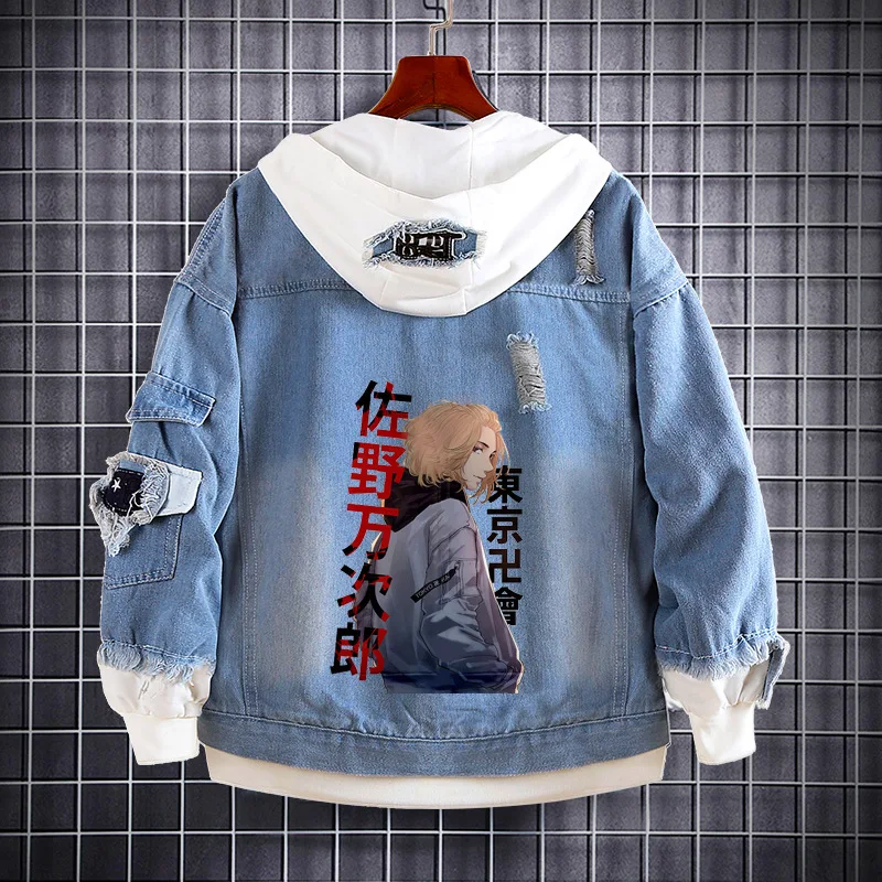 Tokyo Revengers Denim Jacket Fake two Men Women токийские мстители Coats  Hoodies Students Casual Oversized Anime Clothes Cosplay - AliExpress