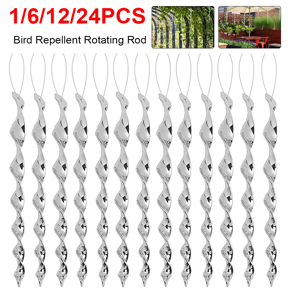 Reflective Rods 6-12-24Pcs-Bird-Repellent-Reflective-Rods-30cm-Scare-Birds-Repeller ...