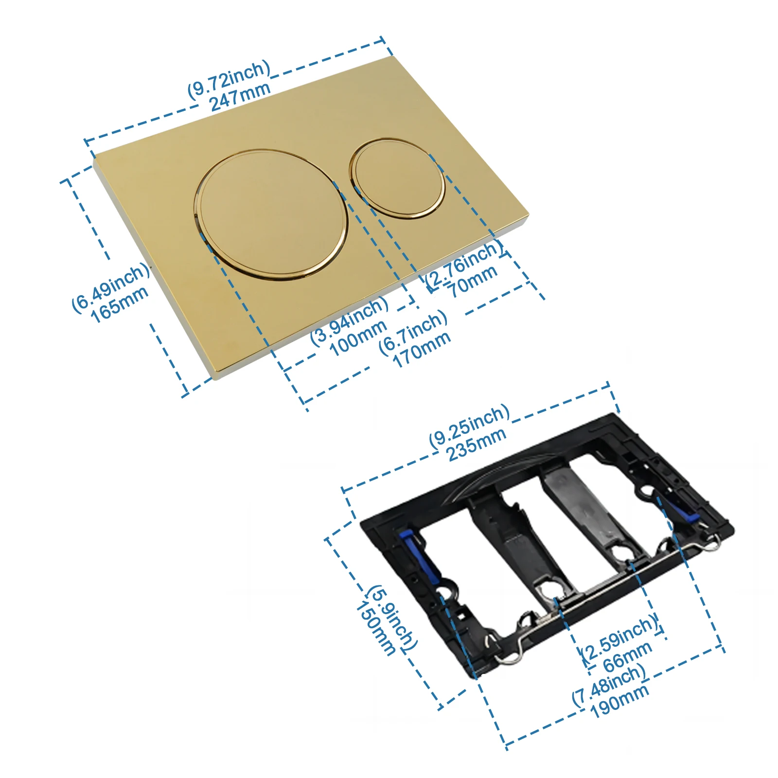 Flushing Plate Set Flushing Plate Flush Lever Set and Mounting Frame Fits Geberit Sigma 20 Actuator Plate Spare Parts
