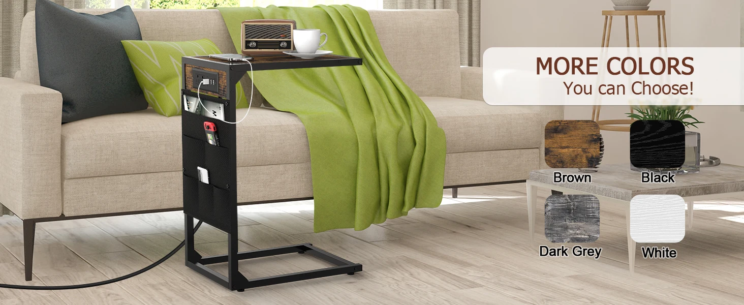 C Shaped End Table for Couch