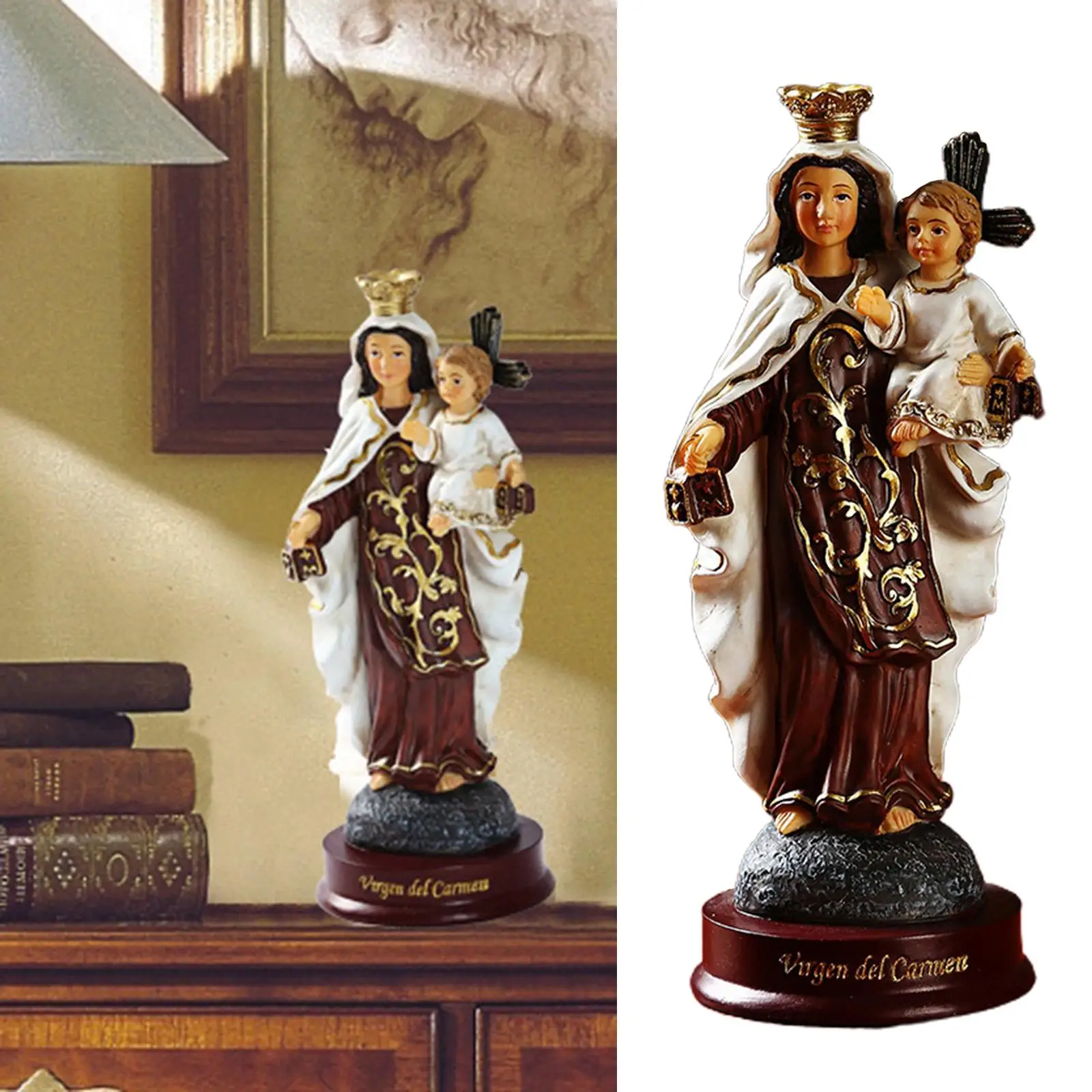 Religious Figurine Resin Virgin Mary Statue and Sculpture,Blessed Virgin Mary Statue,Our Lady of Lourdes Art Pieces Decoration