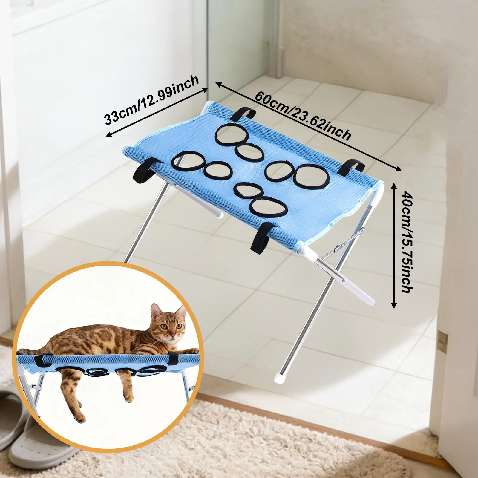 Pet Grooming Hammock with Eight Hole Hanging Harness Cat Grooming Sling for Ear Cleaning Nail Trimming Pet Grooming Hammock with Eight Hole Hanging Harness Cat Grooming Sling for Ear Cleaning Nail Trimming