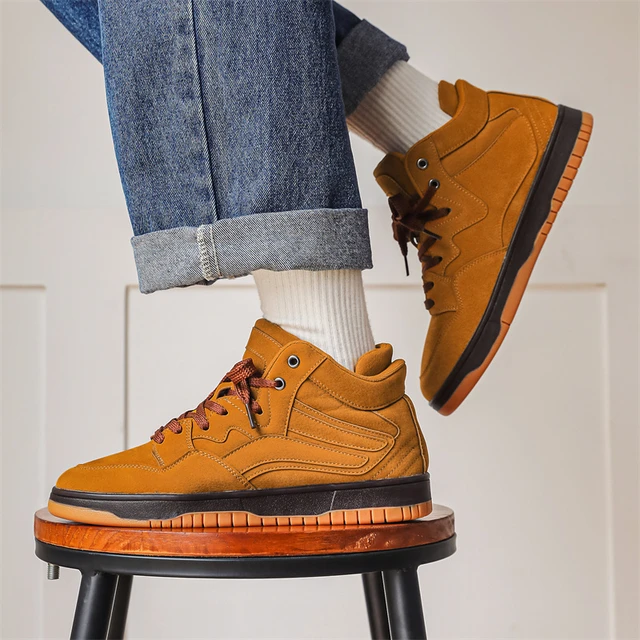Luxury Designer Men's Skateboard Shoes Orange Platform Shoes Men