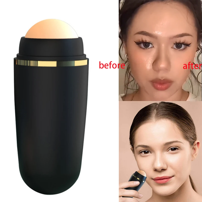 

Facial Oil Absorbing Volcanic Stone Face Roller Ruesable Blemish Remover Oil Control Rolling Ball Facial Skincare Tool Massage