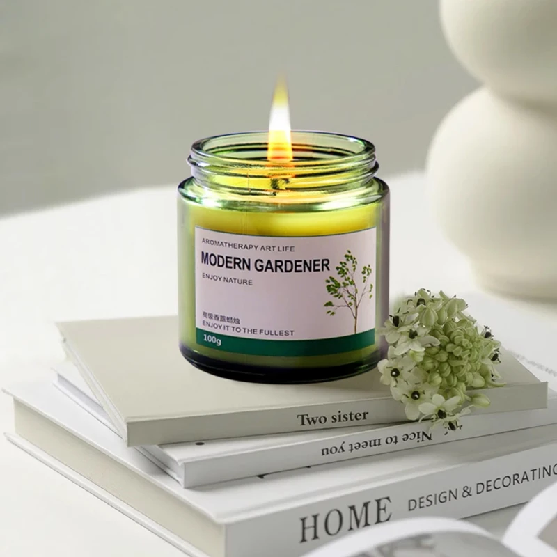 Tea Aroma Candle Gift For Home Bedroom Long Lasting Fragrance Expansion Plant Soy Wax Fragrance Ornament With Air Purification