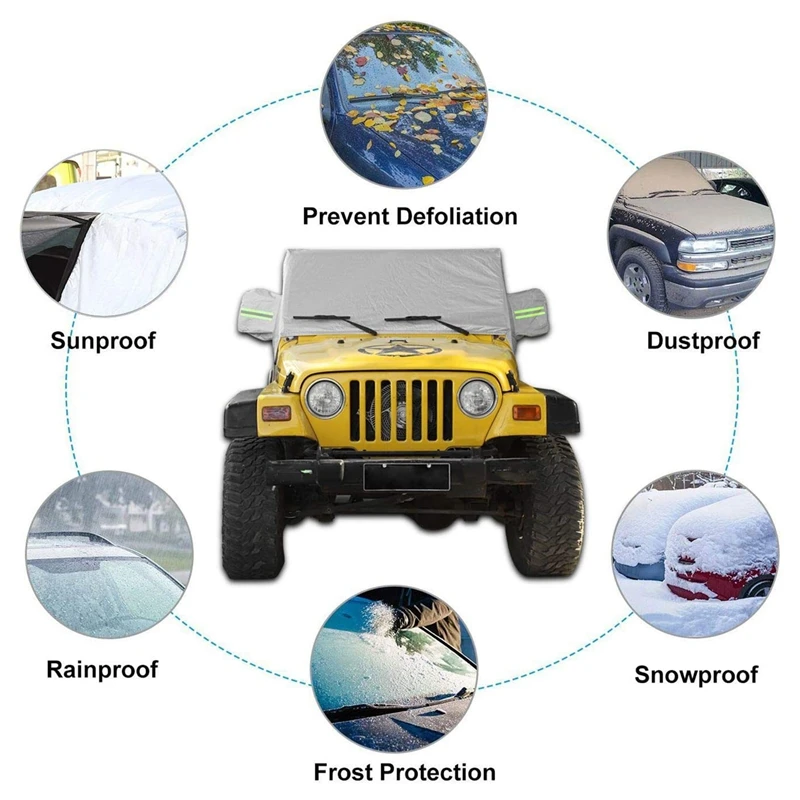 SunShield Cover, For Jeep Wrangler TJ 1997-2006 Snow Rain Cover Weatherproof Car Cover Body Dustproof UV Protector