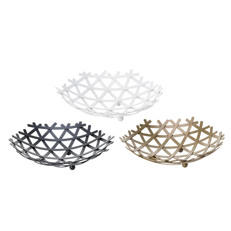 

12 Inch Hollow-Out Fruit Basket, Decorative Fruit Bowl, Fruit And Vegetable Holder For Counters, Kitchen