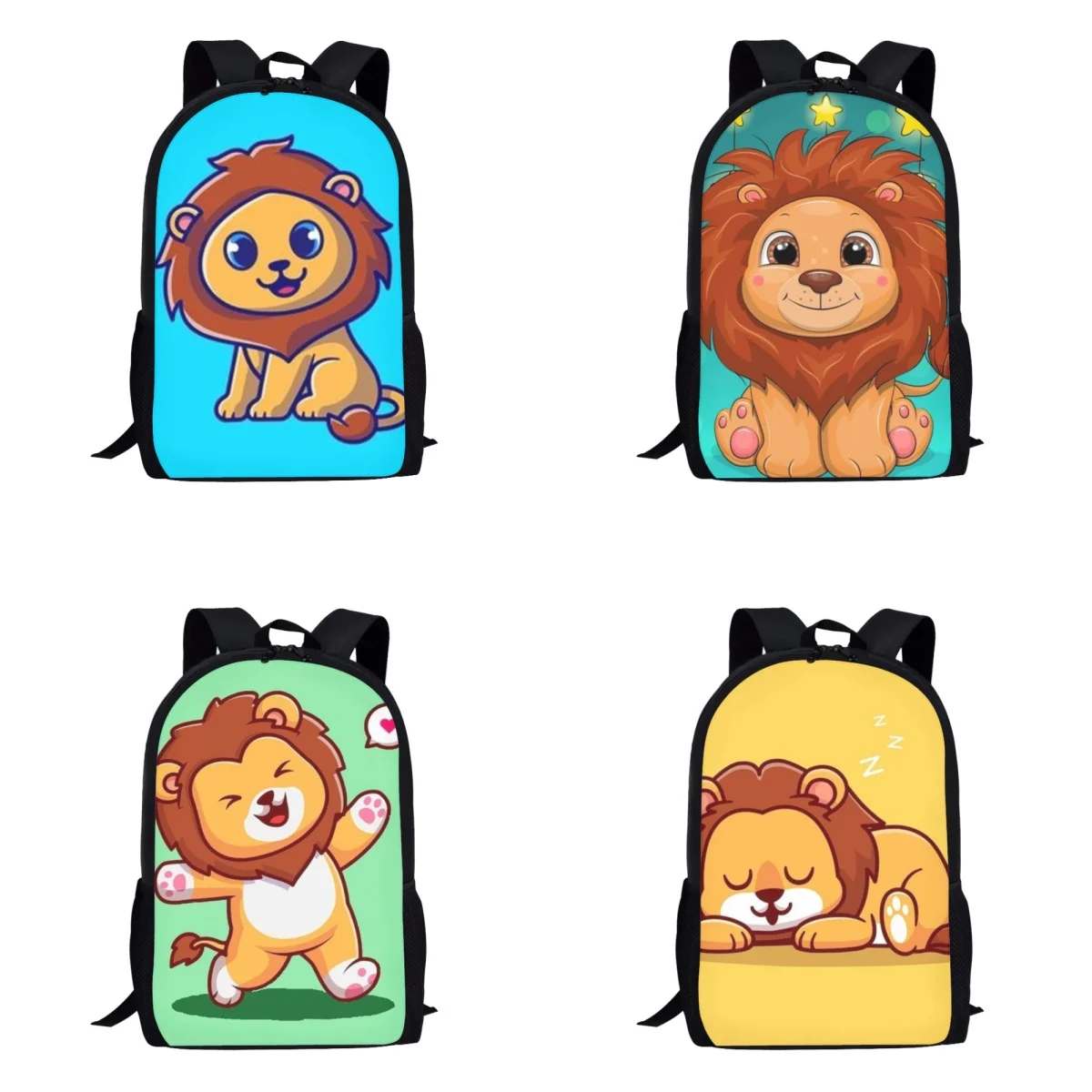 

BELIDOME Bookbag Funny Lion Pattern Schoolbag Shoulder Backpack Mochila for Teenagers Girls Student Wholesale Dropshipping