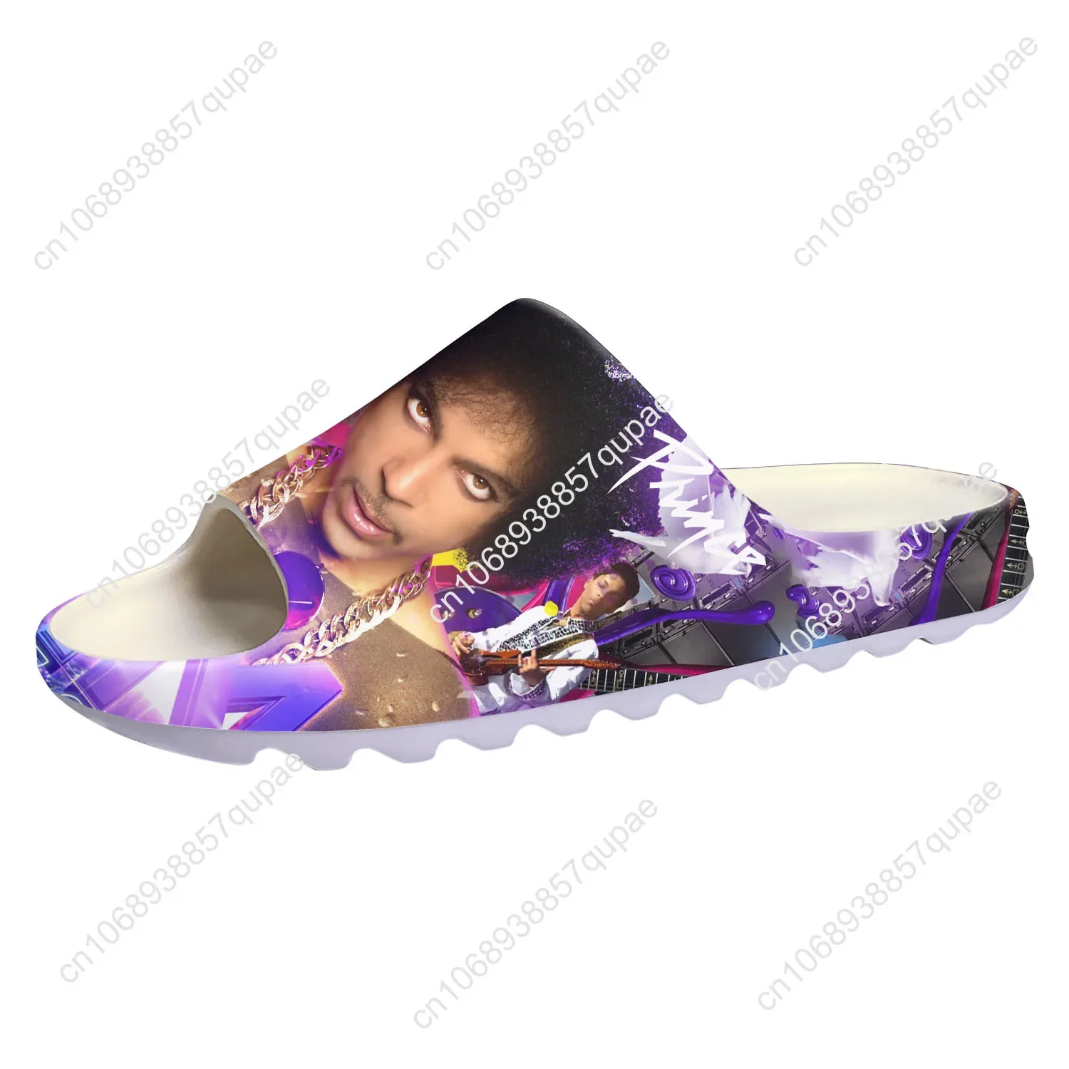 Prince Rogers Nelson Purple Rain Singer Soft Sole Sllipers Home Clogs Men Women Teenager Custom Made Sandals Water Shit  Step in