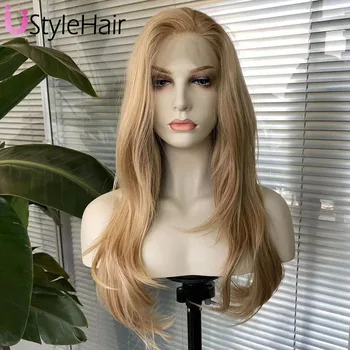 UStyleHair Blonde Wig Long Natural Wave Wigs for Women Synthetic Lace Front Wig Natural Hairline Daily Cosplay Glonden Lace Wig