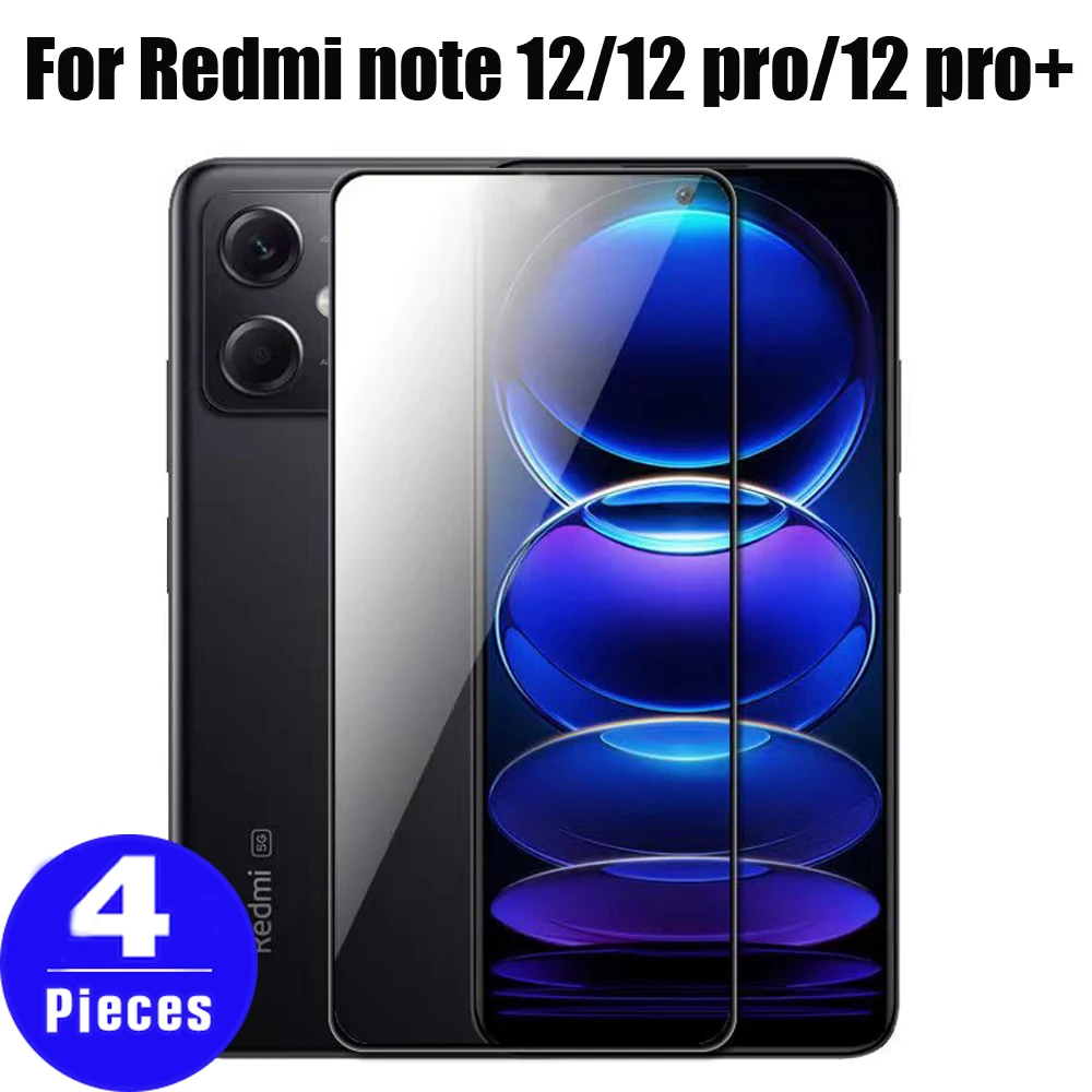 

4Pcs full cover For Redmi note 12 pro plus Speed 11 SE 4G 11R 11S 11T 11E Discovery Turbo Tempered glass phone screen protector