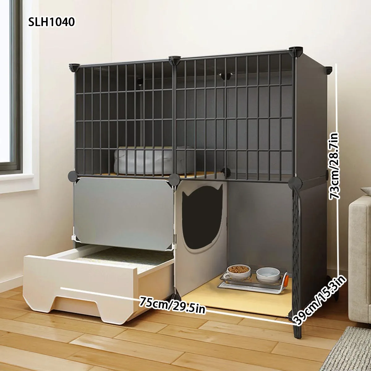 Cage with Integrated Litter Box for Small Pets 2