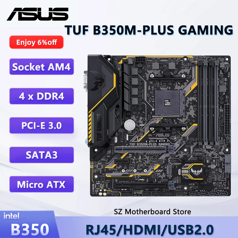 B350m Ryzen 3700x On B350 ASUS TUF B350M-PLUS GAMING AMD B350 AM4
