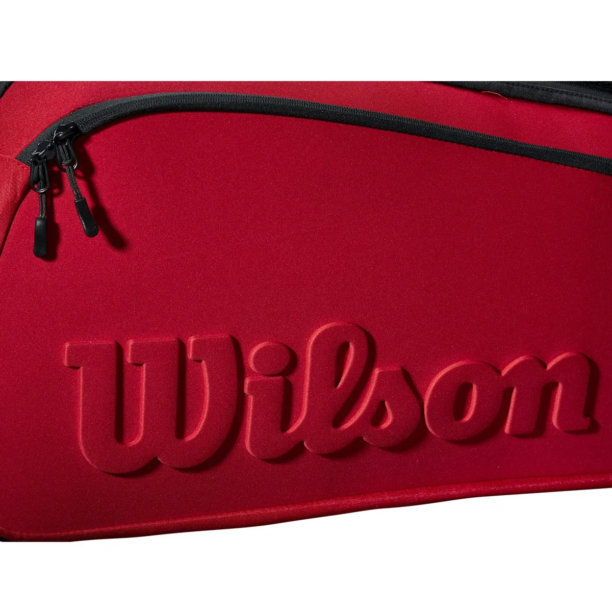 Wilson Embossed Logo Clash V2 Super Tour Tennis Bag For 6 Rackets PET Shell Racquet Backpack with Thermoguard Compartment Red