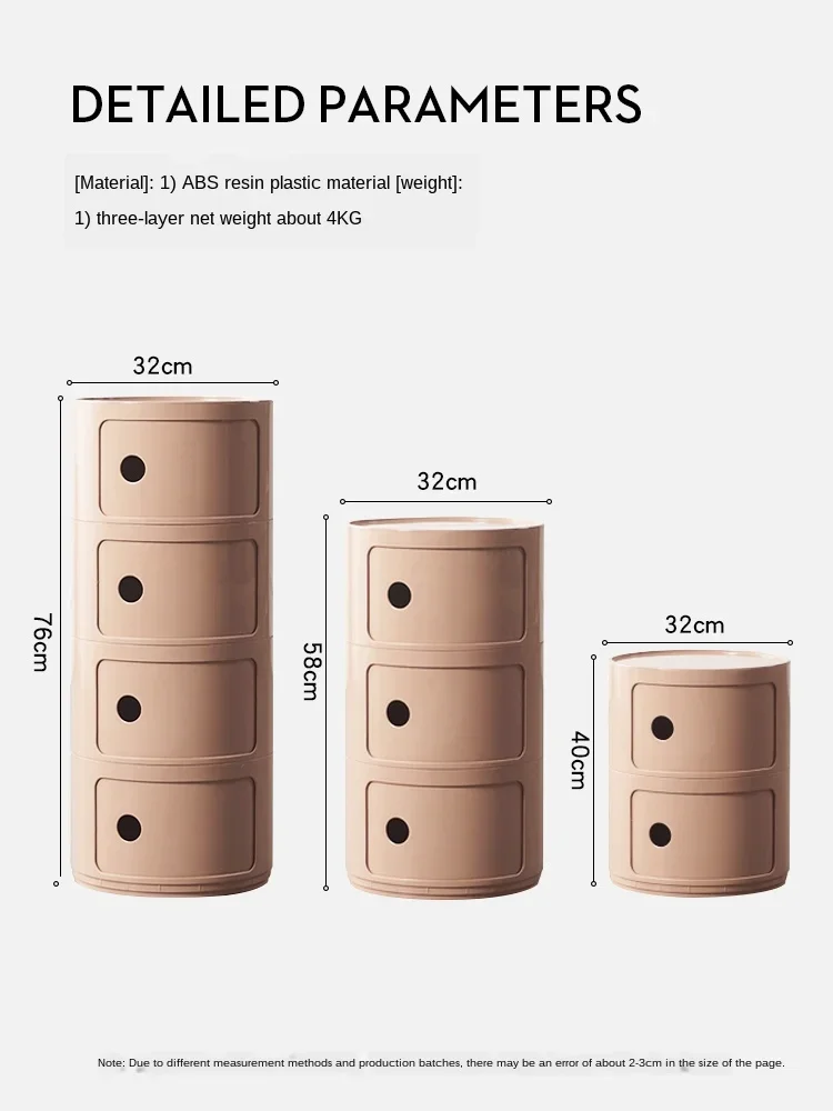 Anti-slip Nordic Round Coffee Table Sliding Door Modern Desk Large Capacity Bedroom Cabinet Stylish Design