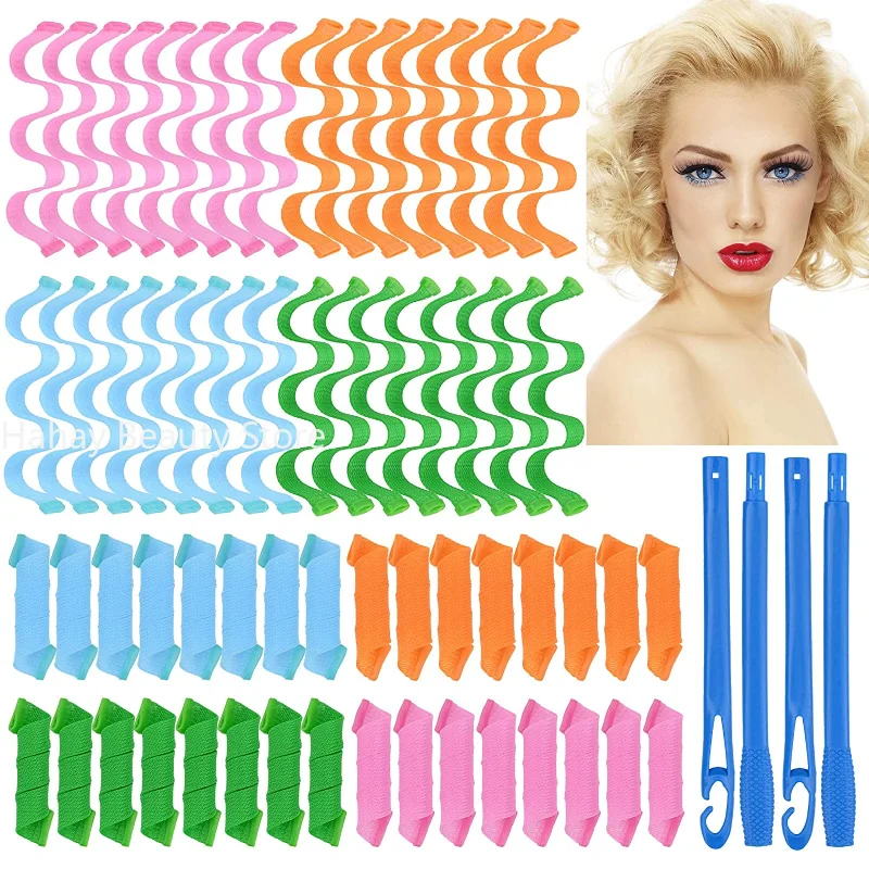 Heatless Hair Curlers Magic Wave Formers Spiral Hair Rollers Wavy 12pcs Women Hairstyle Roller Styling Tools
