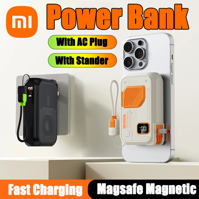 Xiaomi PD22.5W Magsafe Power Bank 100000mAh With Plug and Phone Holder 4-in-1 Multifunctional Wireless Fast Charging Powerbank 2