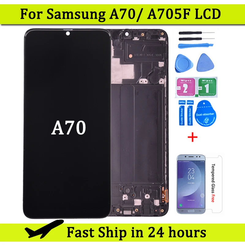 

Для Samsung A70 2019 A705 A705F A705DS ЖК-дисплей с сенсорным экраном дигитайзер в сборе для Samsung A70 LCD