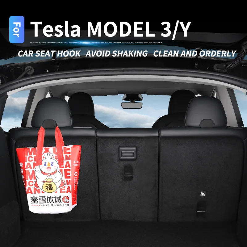 Car Headrest Hook For TESLA Model Y Model 3 Seat Back Hook for Bag Handbag  Fastener Hangers Car Clips Inter Storage Accessories