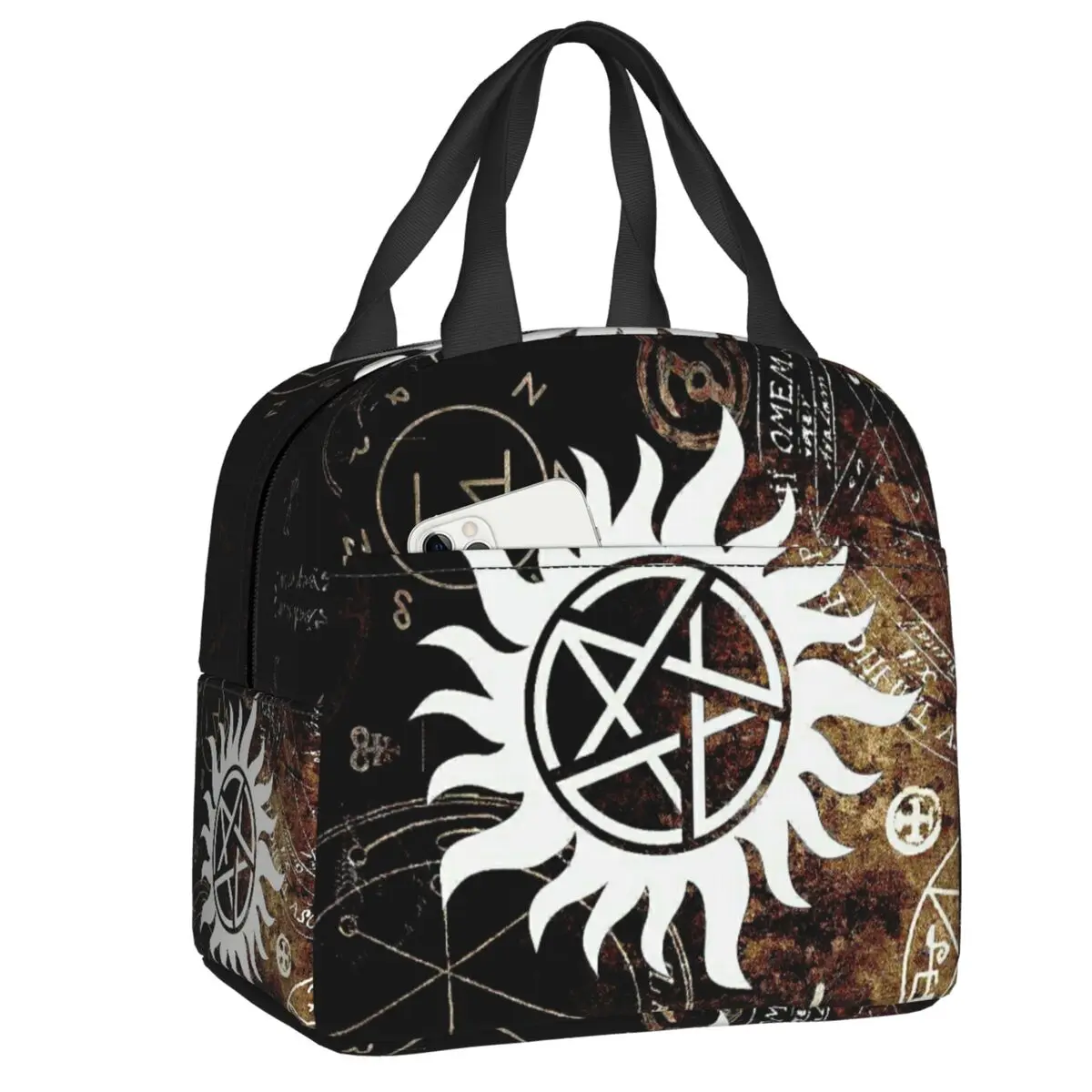 

Supernatural Symbols Insulated Lunch Bag for Women Portable Winchester Brothers Cooler Thermal Lunch Box Camping Picnic Bags