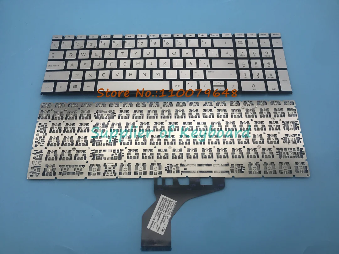 NEW For HP 15-dw0008ns 15-dw0009ns 15-dw0010ns Laptop Latin Spanish Keyboard Silver