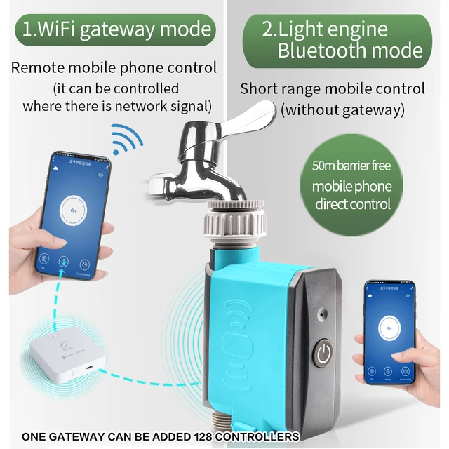 Tuya Smart Home WiFi Automatic Irrigation System Garden Watering Timer Drip Irrigation Faucet Valve Controller Bluetooth Gateway 3