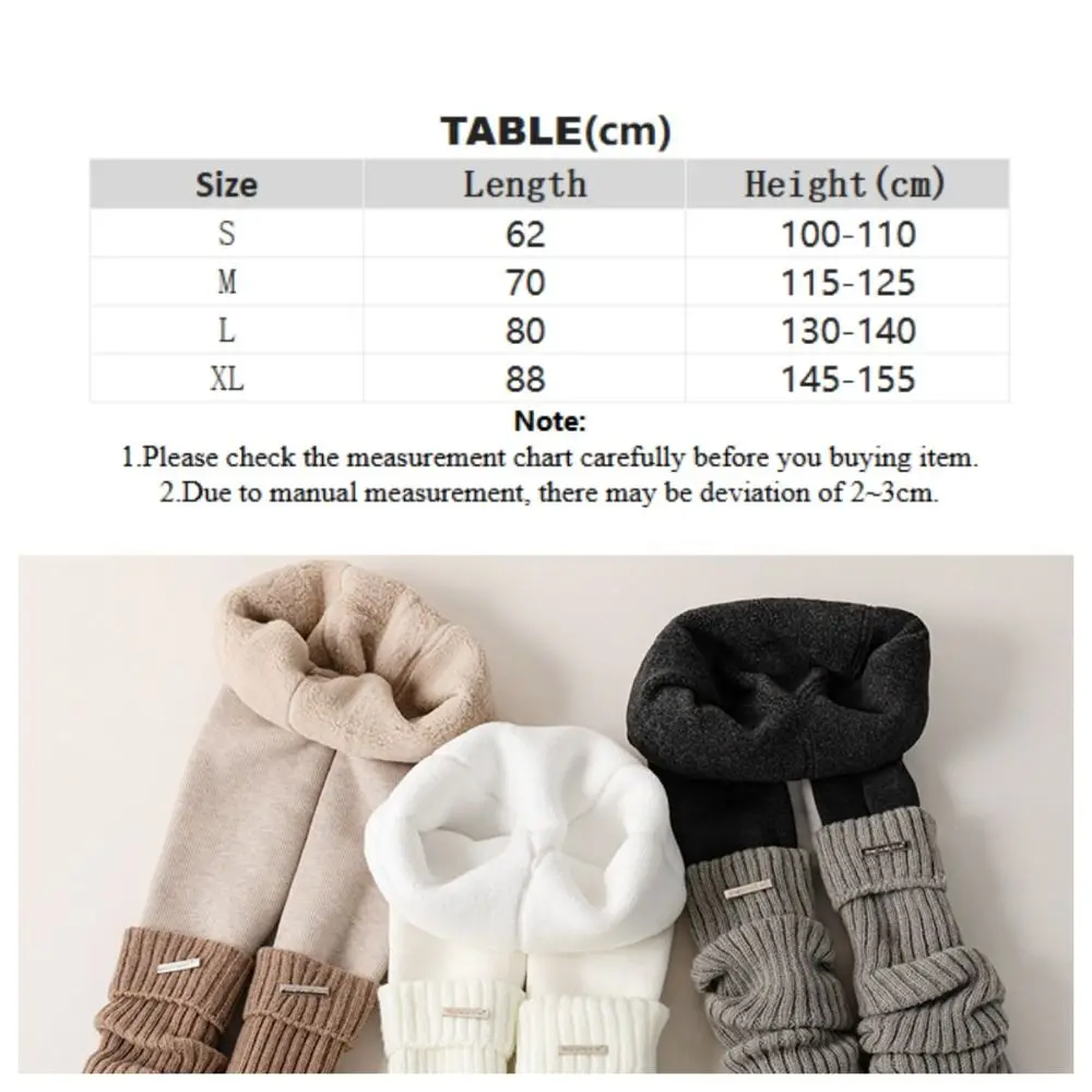 Autumn Winter Girls' Knitted Leggings Thick Warm Pantyhose Pile Socks Fashion Patchwork Mid-Calf Stackable Tights For Toddler