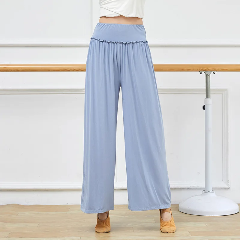 New Women's Trousers Summer Fashion Thin Wide Leg Pants Large Size Loose High Waist Casual Women Pants Skirt Pants Dance Pants