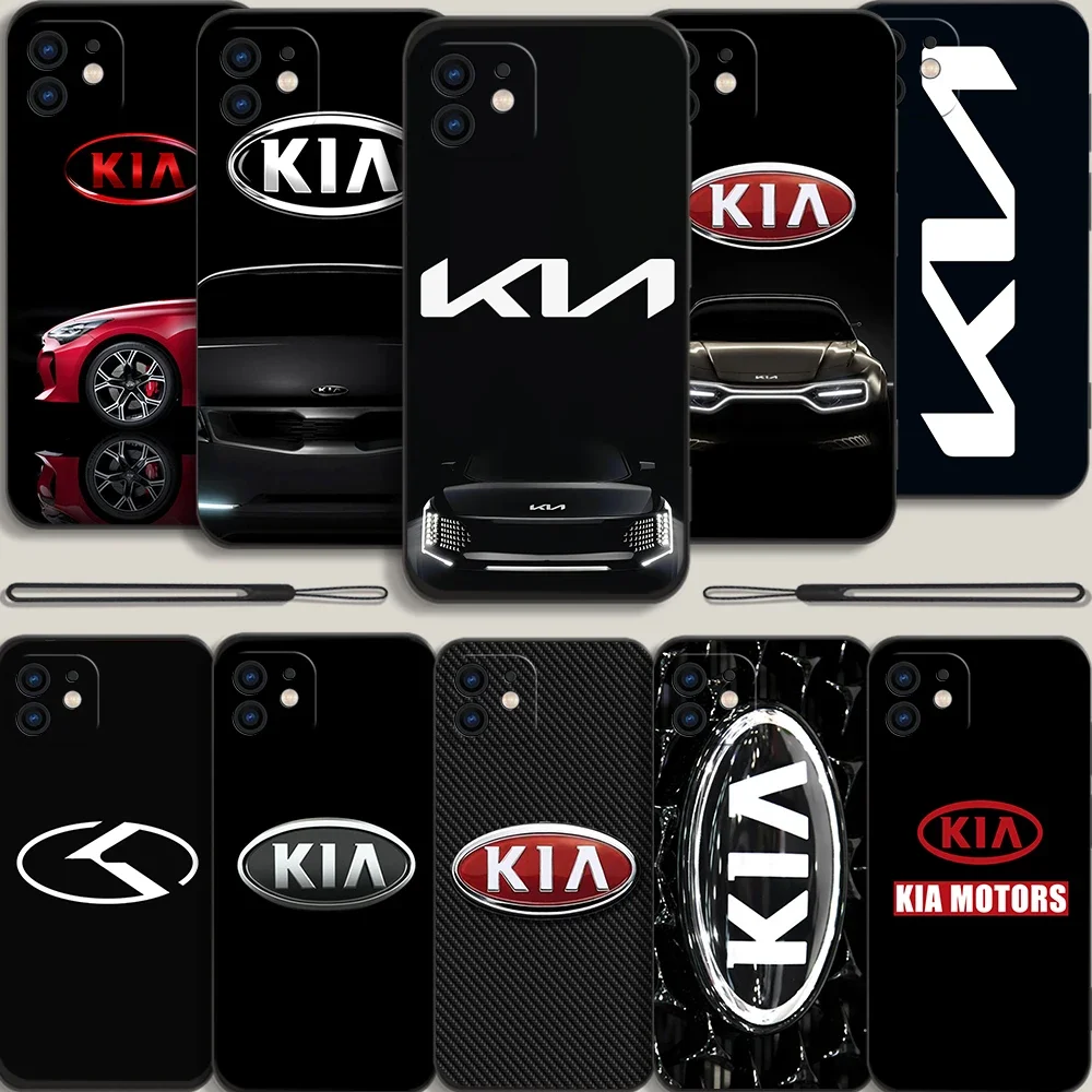 

Love Kia Logo Korean Phone Case For Samsung Galaxy S23 S22 S21 S20 Ultra Plus FE S10 4G S9 Note 20 10 9 Plus With Lanyard Cover