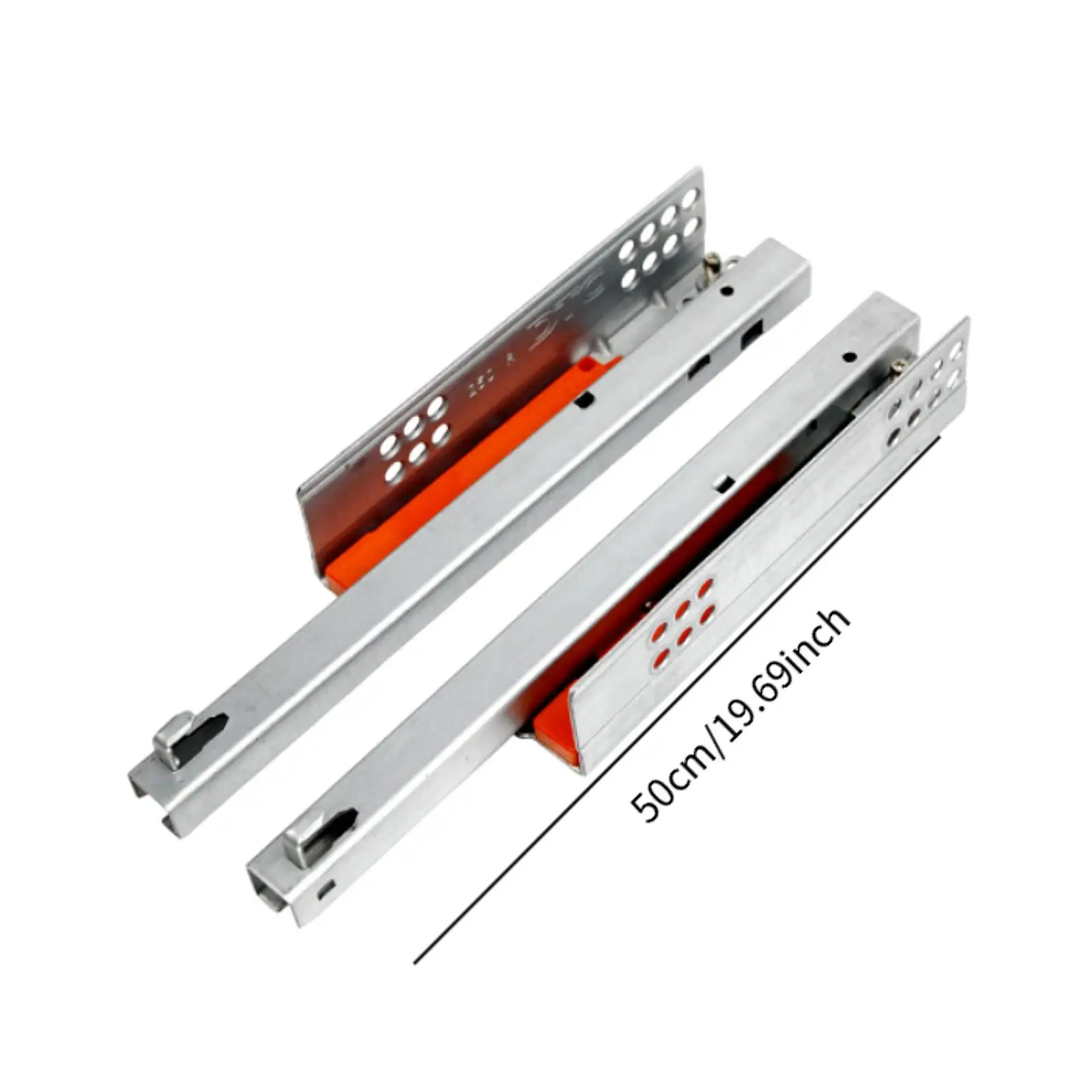 2 Pieces Drawer Slide Rails Hardware Easy to Install Metal Heavy Duty Under Mount for Furniture Bath Dresser Kitchen Cabinet