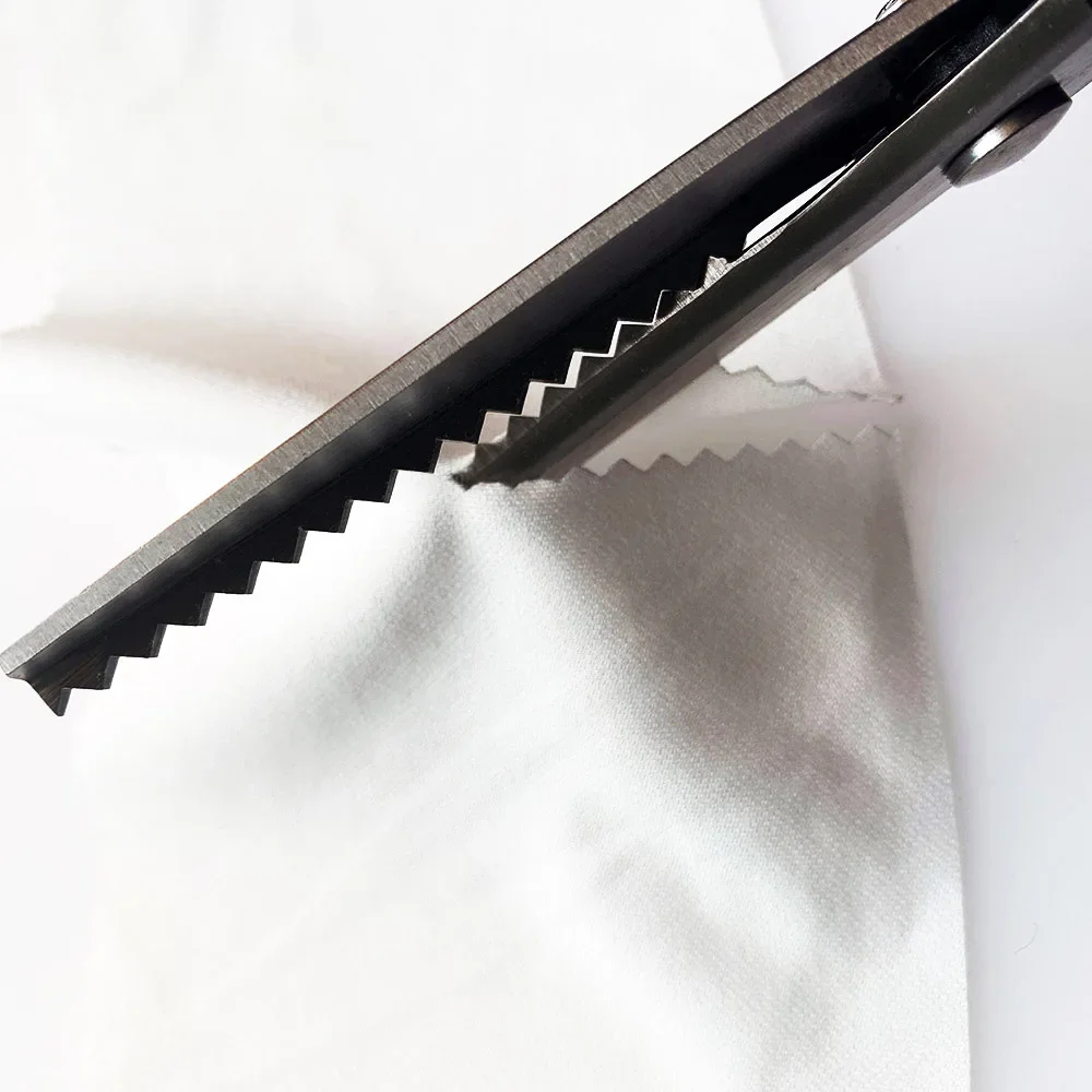 5MM V Style Stainless Steel Circular Sawtooth PP Handle Cloth Tailor Scissors Household  Shear Sewing Scissors Hand Tools 6