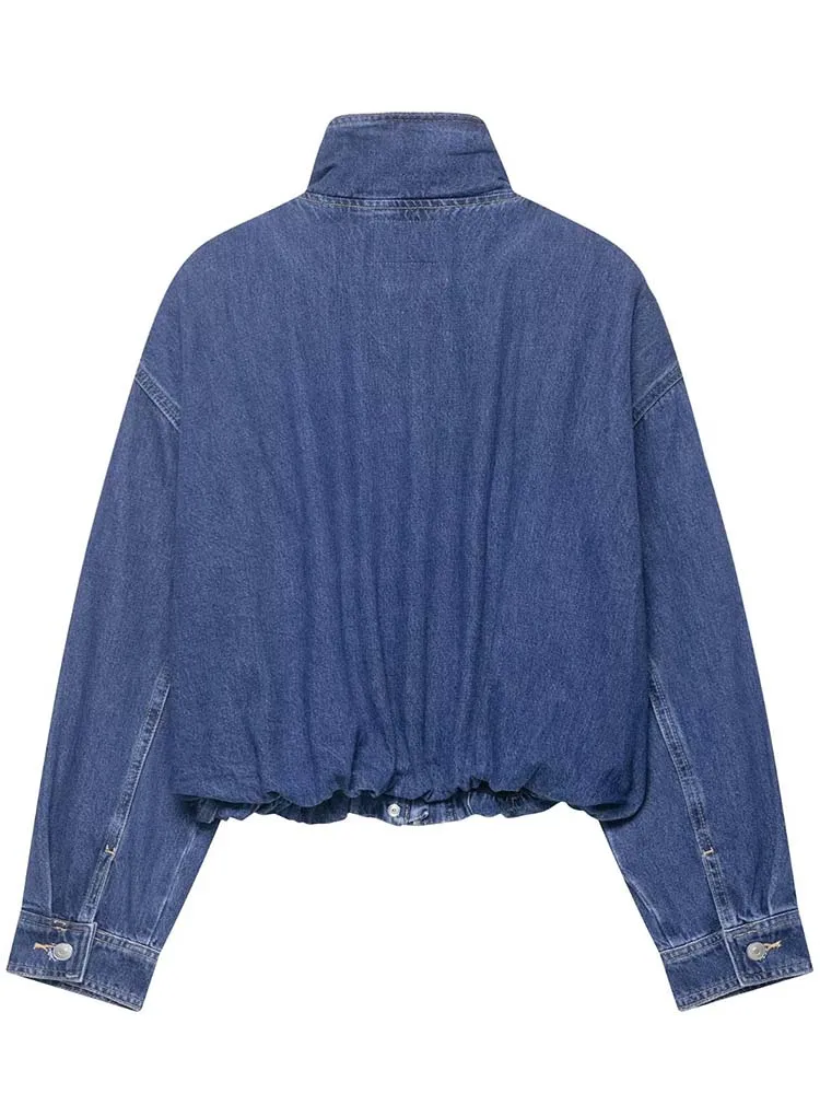 Women High Street Loose Buttons Denim Short Jacket 2025 Fall Fashion Commute Women Casual Coat Long Sleeve New Jackets ﻿