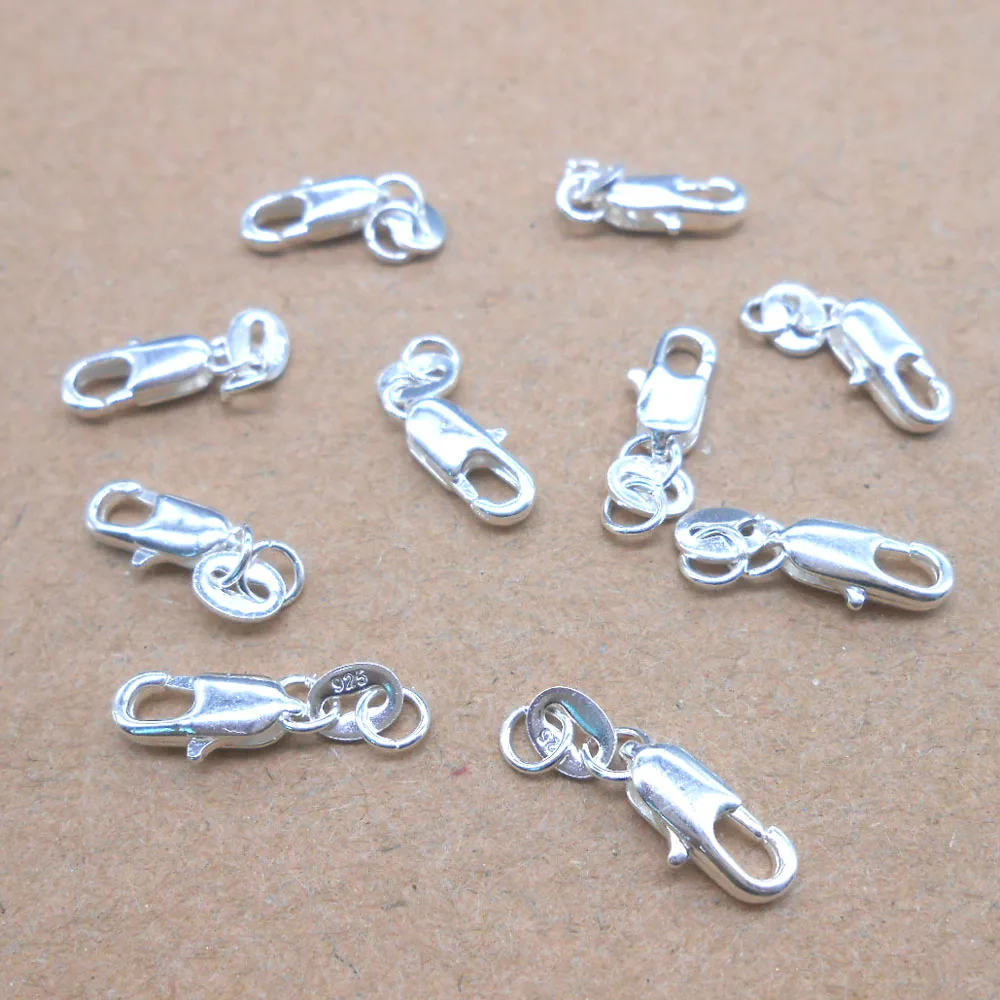 Sterling Silver Trigger Clasp, S925 Silver Lobster Clasps for