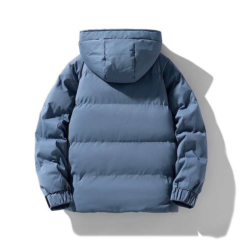 New Men's Outerwear Thick Parkas For 2023 Winter Solid Color Hooded Cotton-Padded Jackets Warm Bubble Down Coats Windproof Tops