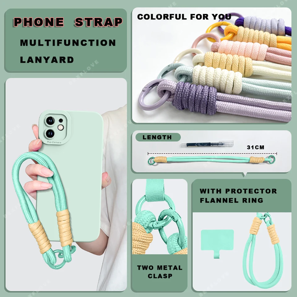 Lanyard Phone Case with Liquid Silicone Strap – Soft Protector Cover