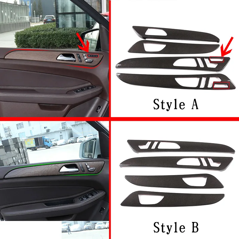 

4 Pcs for Mercedes Benz ML GLE GL Class GLS 320 400 2013-2019 Interior Door Decoration Panel Cover ABS Car Interior Accessories