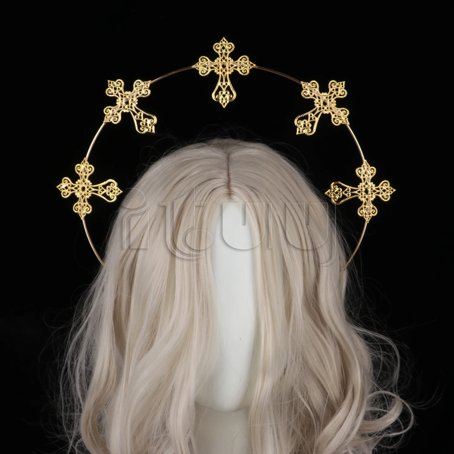 Anime Hair Accessories Costume Headband Angel Feather Wings Halo Crown Headpiece Gothic Lolita KC Headdress Angel Feather Wings Halo Goddess Headband Headdress Accessories