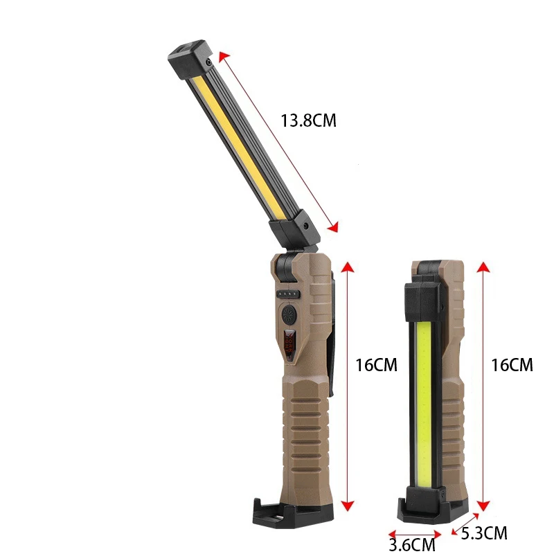 Description Picture 3 of itemC2 Foldable LED Work Light With Strong Magnet Rechargeable COB Lantern Searchlight Outdoor Car Repair Emergency Flashlight Tools