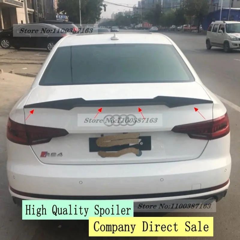 

A4 B9 M4 Style Spoiler Carbon Fiber Spoiler Wing For Audi A4 B9 2016-2018 Fits 4 Doors Sedan Only Rear Trunk Back Part