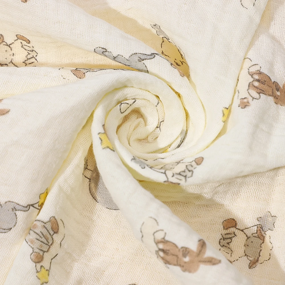 Cute Printed Baby Blanket Soft 2 Layer Cotton Receive Blankets for Newborn Bath Towel Summer Bedding Baby Items Mother Kids 5