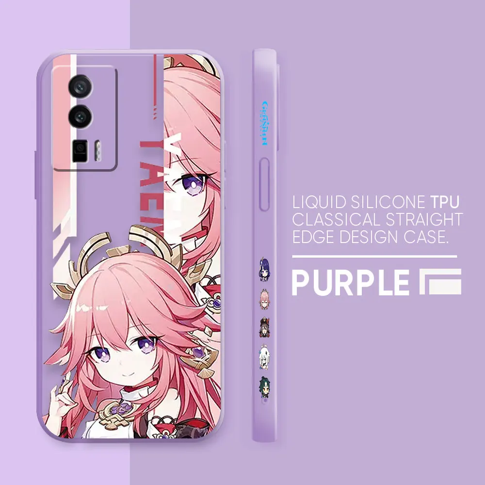 thumbnail image 1 of Case For Redmi K60E K50 K40S K40 K30 K20 10C 9 8A 8 10 Pro 4G 5G Colour Simple Liquid silicone Case Hot Game Genshin impact, 1 of 5