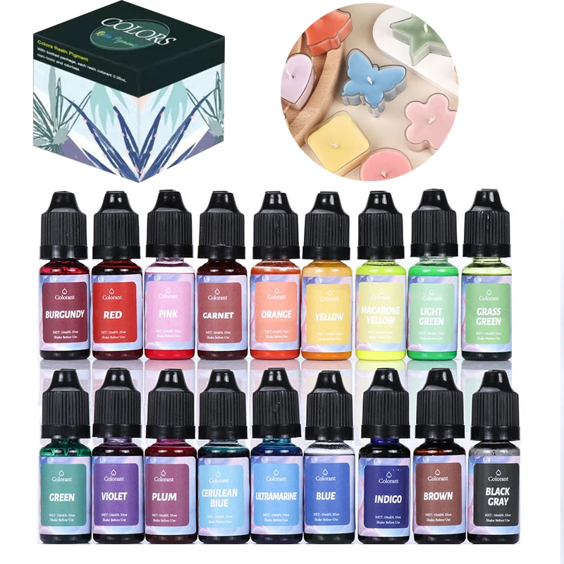 12/16/18/20/24 Colors/Set Epoxy Resin Pigment Kit Candle Soap Dye Liquid Colorant DIY UV Epoxy Resin Mold Jewelry Making Sets