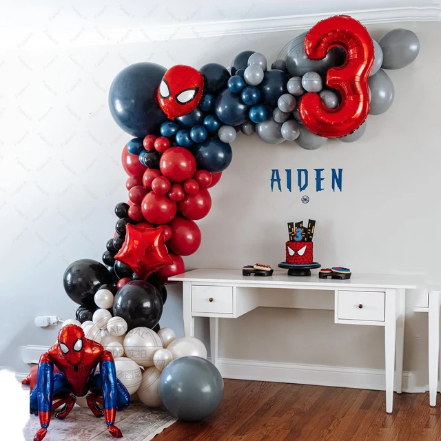 Kit De Arco De Guirnalda Para Decoración De Fiesta, Globos De Papel De  Aluminio 3d De Spider-man, 96 Piezas, Rojo Y Azul, Para Cumpleaños De Niños  De 1 A 9 Años 